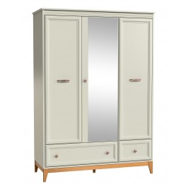 Pojemna trzydrzwiowa szafa z półkami i dwoma...